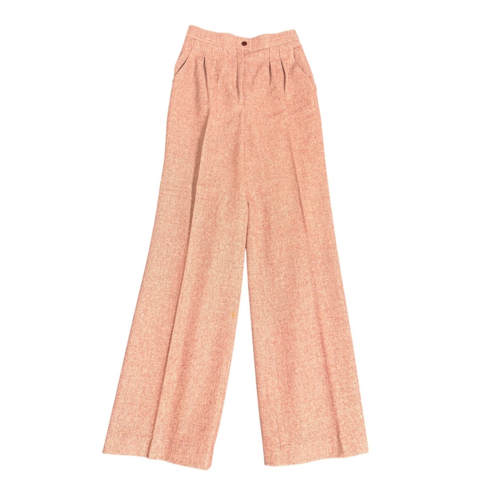 Vintage 80s 90s Jones New York Wool Pants 10 Pink Burgundy Pleated Wide Leg